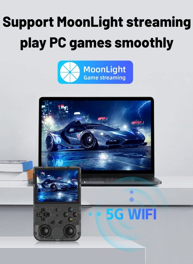 Voacle RG353V Retro Handheld Game Console , Dual OS Android 11 and Linux System Support 5G WiFi 4.2 Bluetooth Moonlight Streaming TV Output Built-in 64G SD Card 4452 Games (RG353V-Transparent Black New) - Image 3